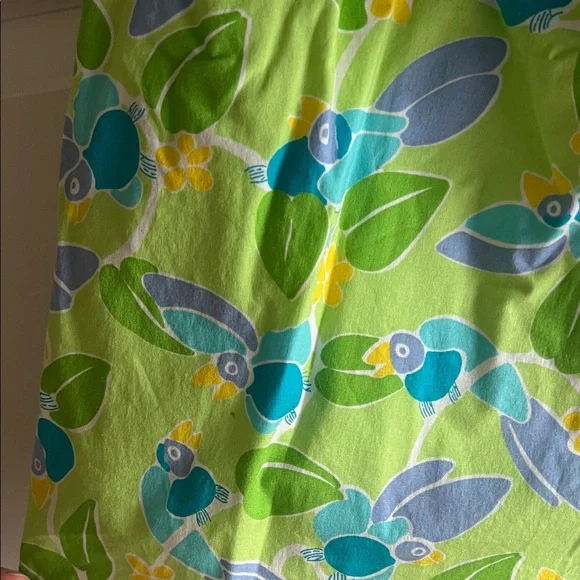 Lilly Pulitzer Strapless Floral Dress in Lime Green, Aqua & Lavender - Picture 4 of 6